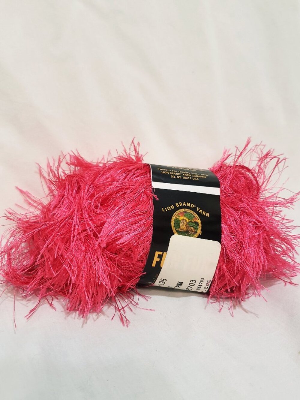Hot Pink Eyelash Yarn 1 Skein Fun Fur Lion Brand 60 yards Polyester